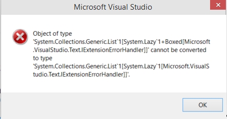 Visual Studio 2014 CTP 4 Error