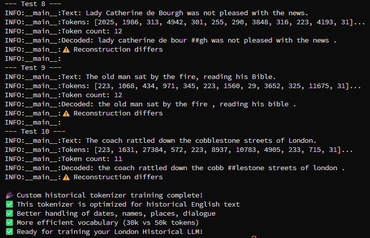Tokenizer reconstruction warning