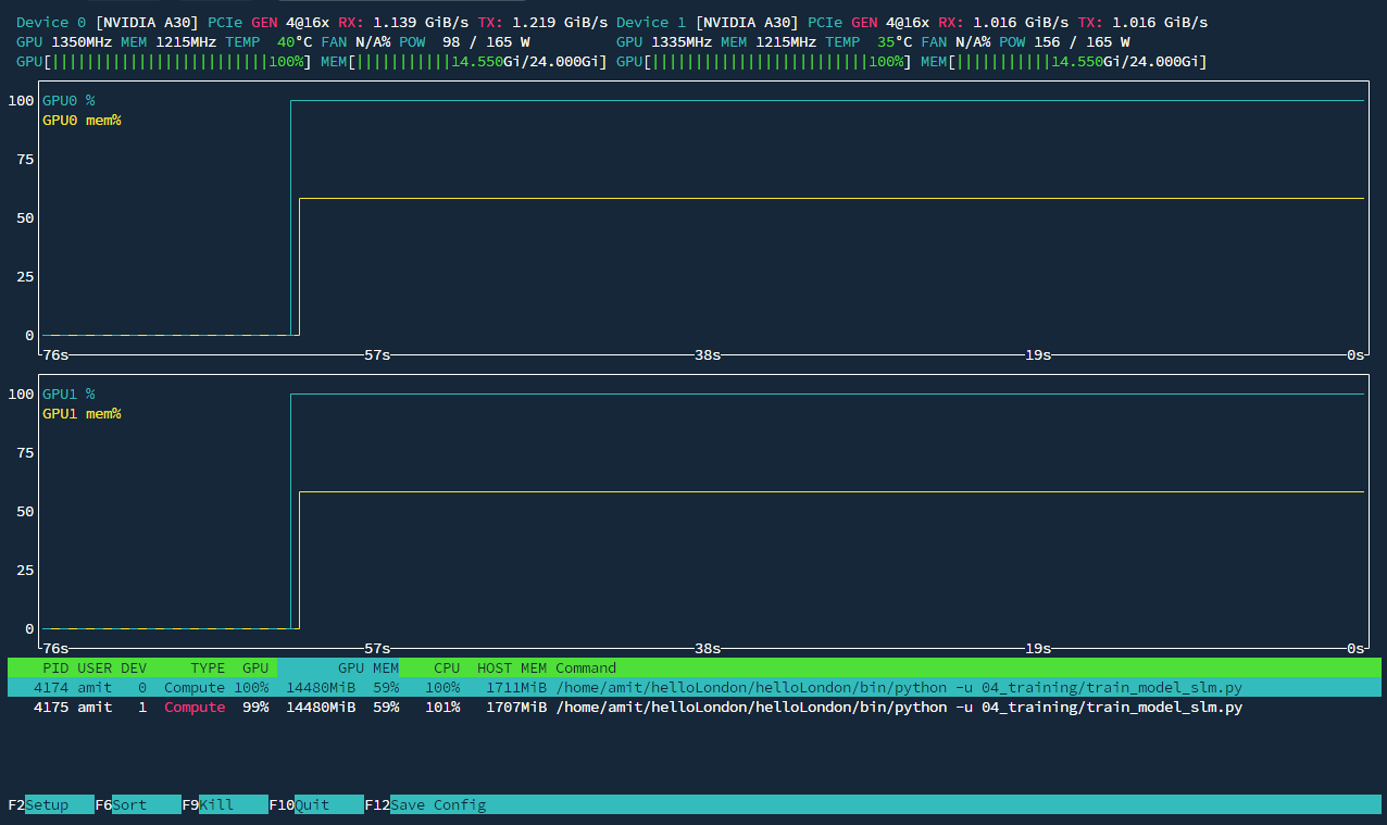 GPU monitoring using nvtop